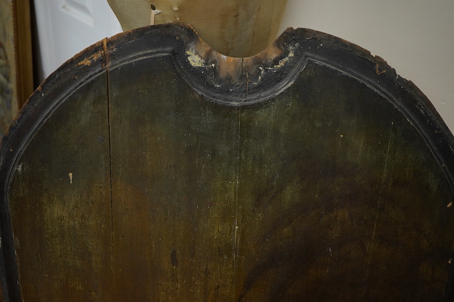 19th century, French School, Waterfall before a chateau, oil on wood panel, unframed, 121 x 66cm